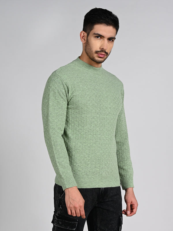 Killer Men High Neck Light Green Sweaters