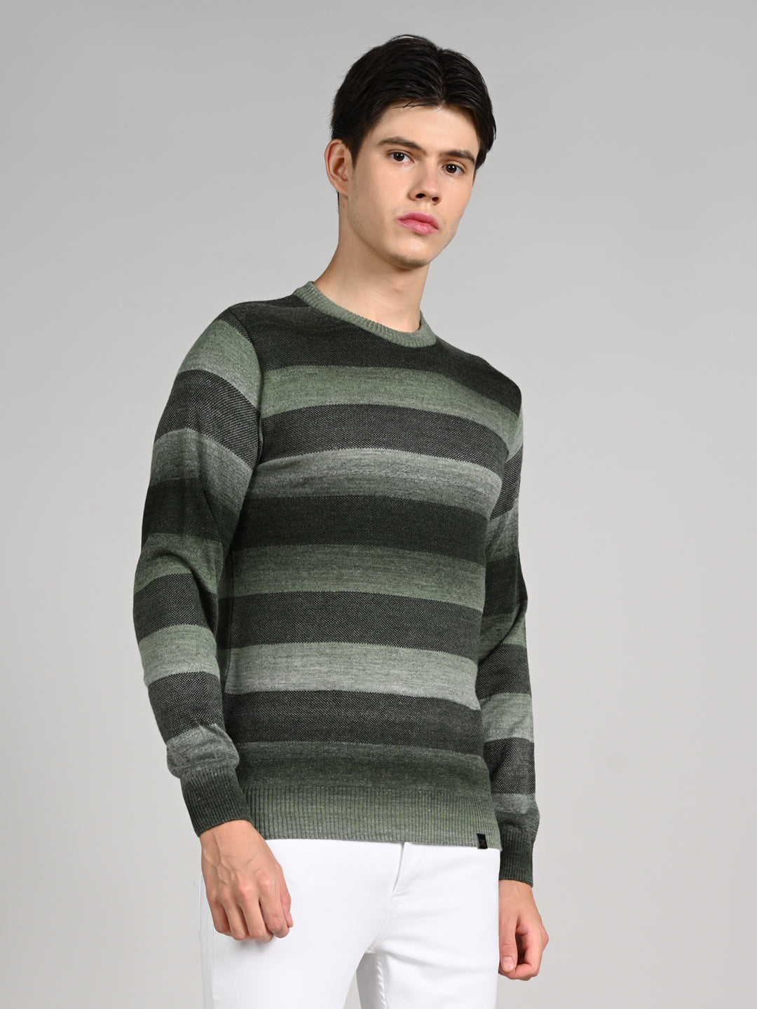 Killer Men Round Neck Green Sweaters