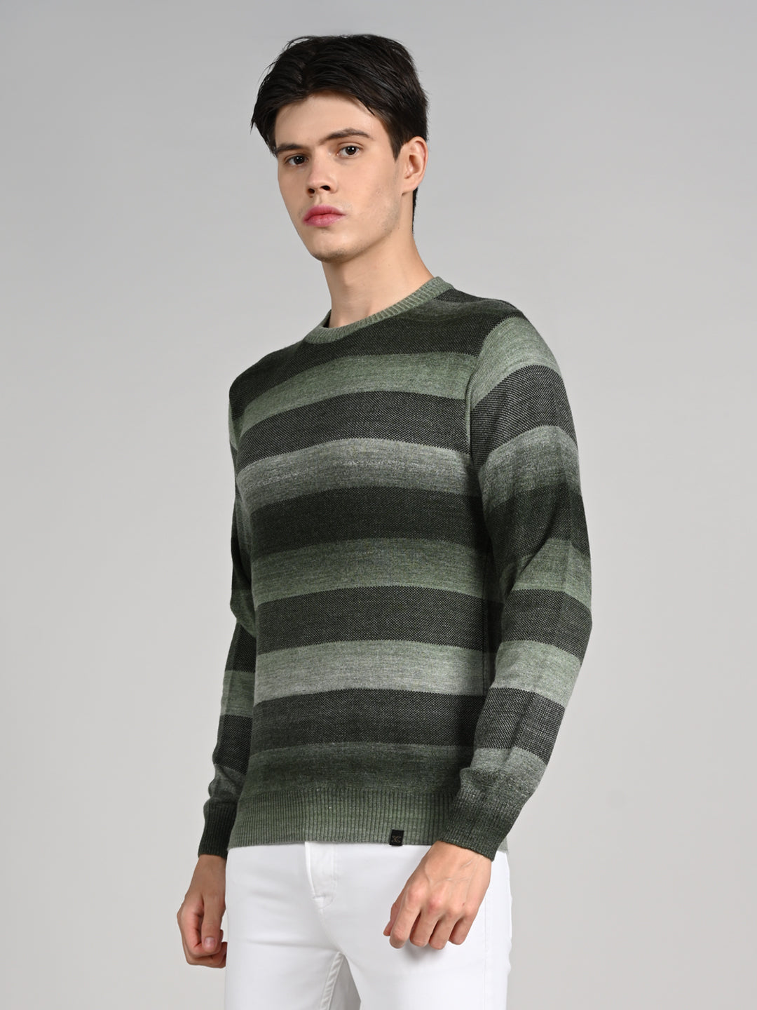 Killer Men Round Neck Green Sweaters