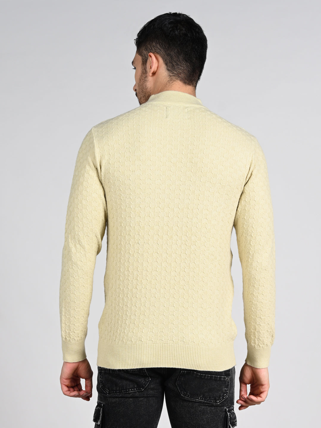 Killer Men High Neck Beige Sweaters