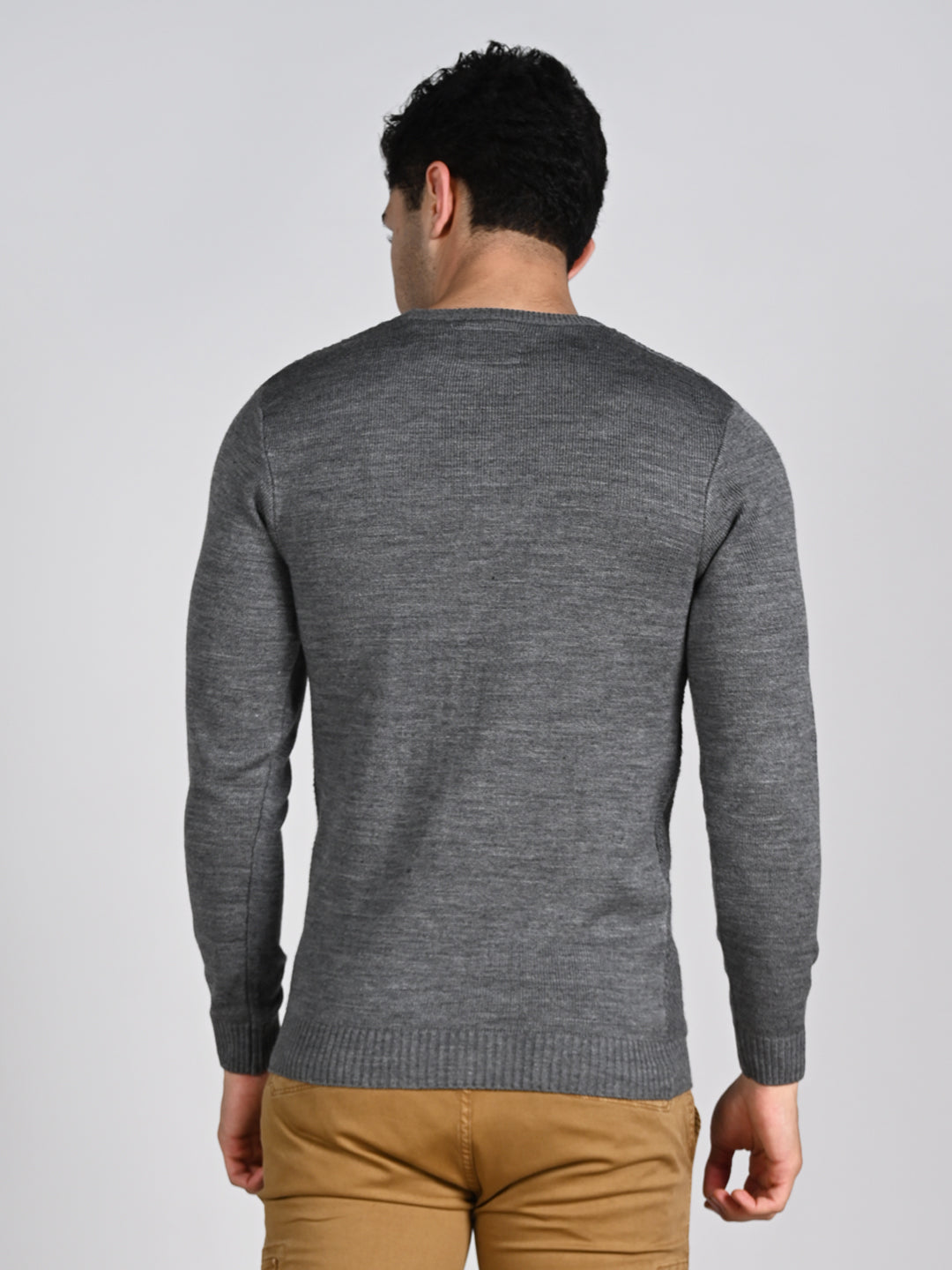 Killer Men Round Neck Grey Sweaters