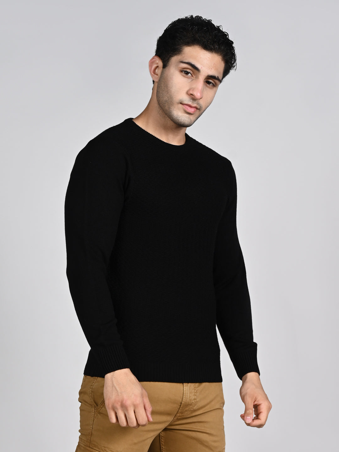 Killer Men Round Neck Balck Sweaters