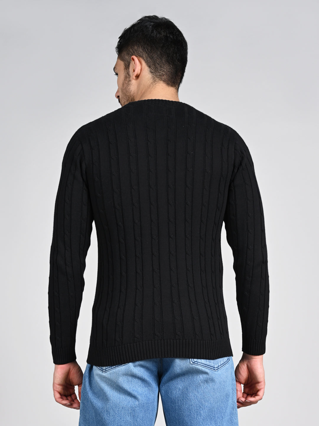 Killer Men Round Neck Balck Printed Sweaters