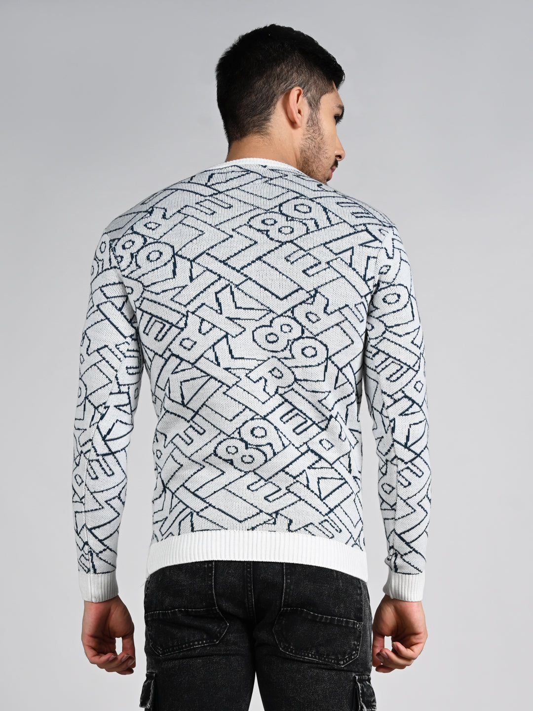 Killer Men Round Neck Off White Sweaters