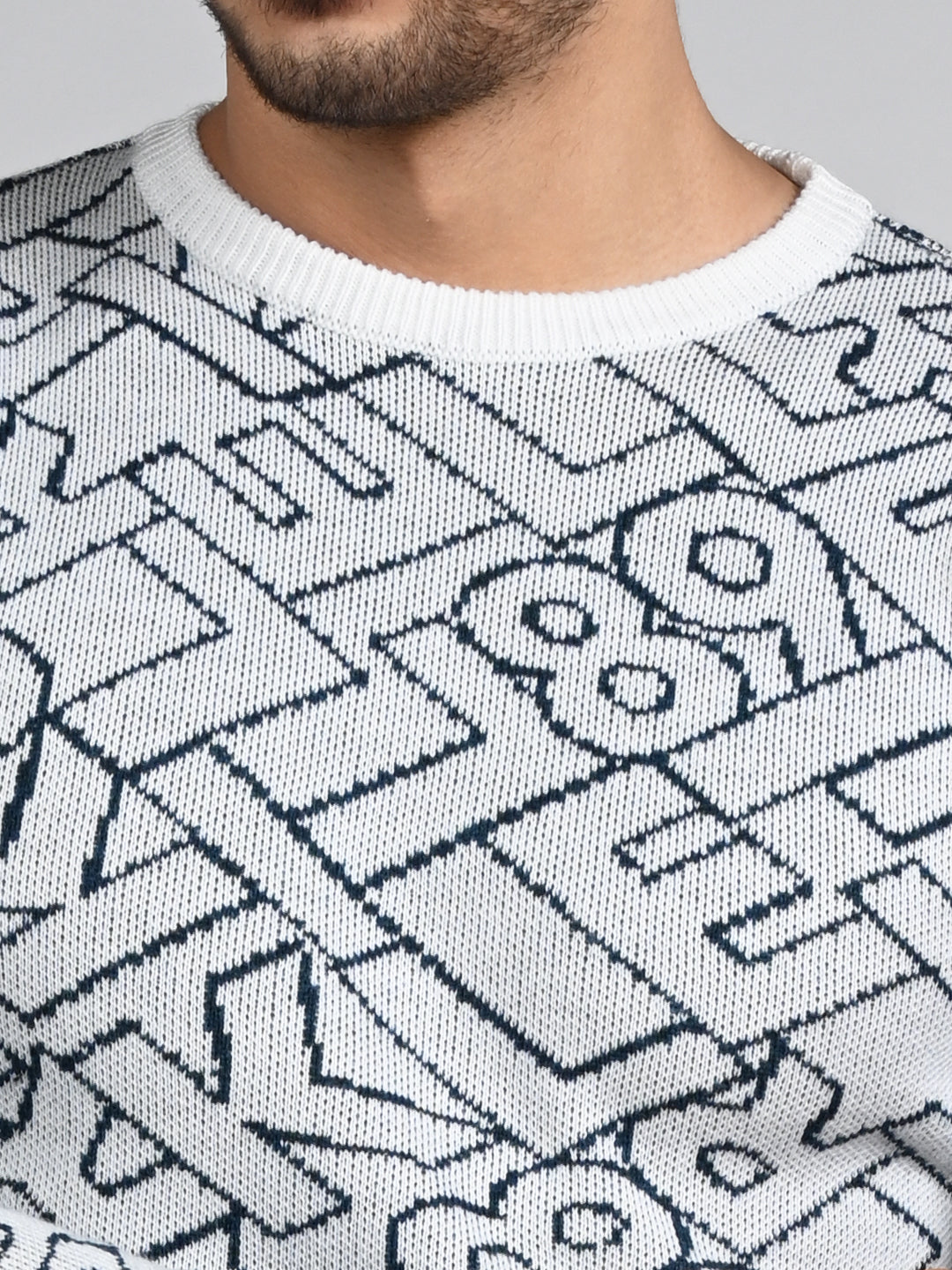 Killer Men Round Neck Off White Sweaters