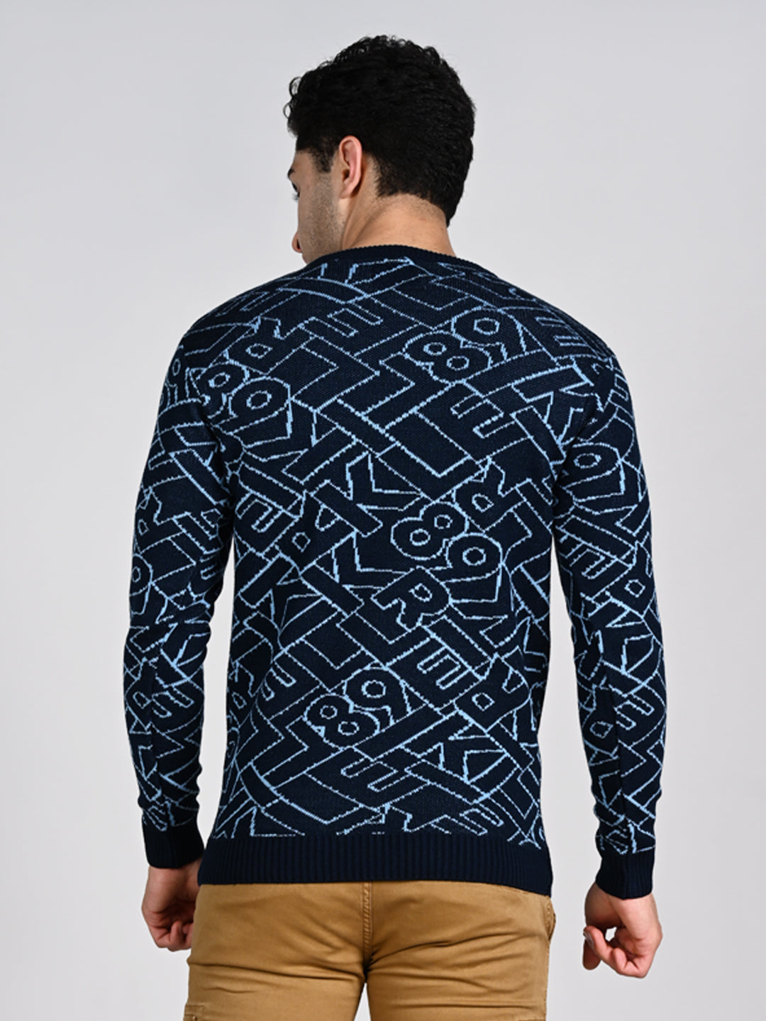 Killer Men Round Neck Navy Sweaters
