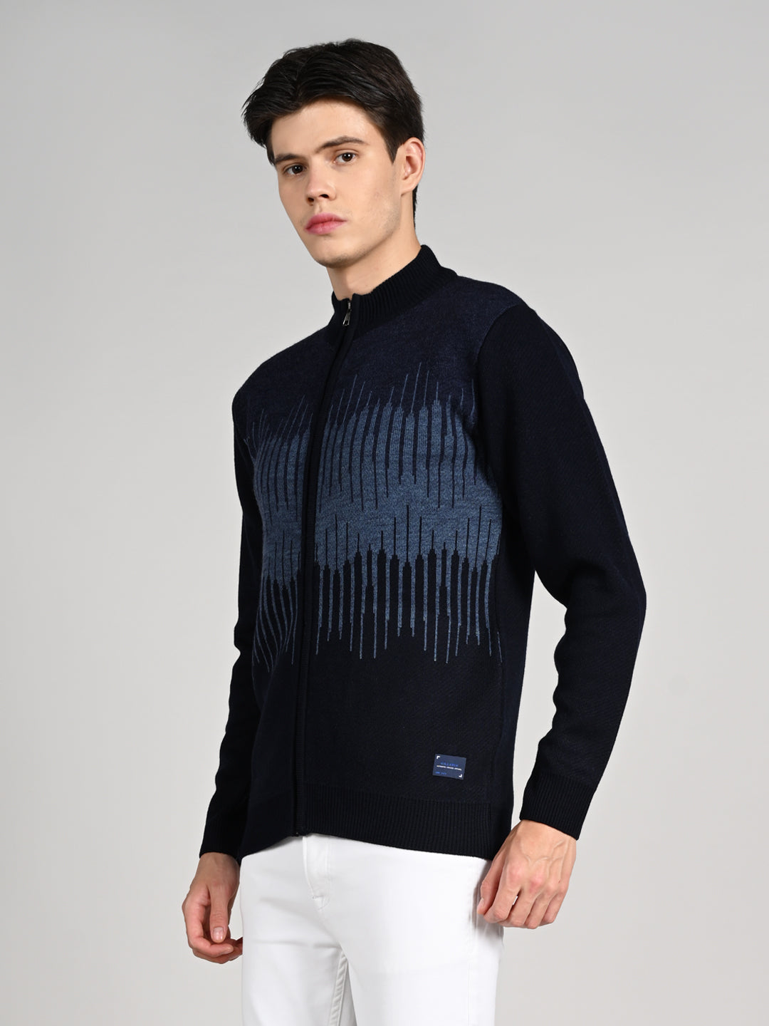 Killer Men Round Neck Navy Sweaters
