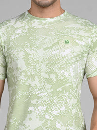 Killer Men Light Green Printed Round Neck T-Shirts