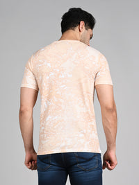 Killer Men Peach Printed Round Neck T-Shirts