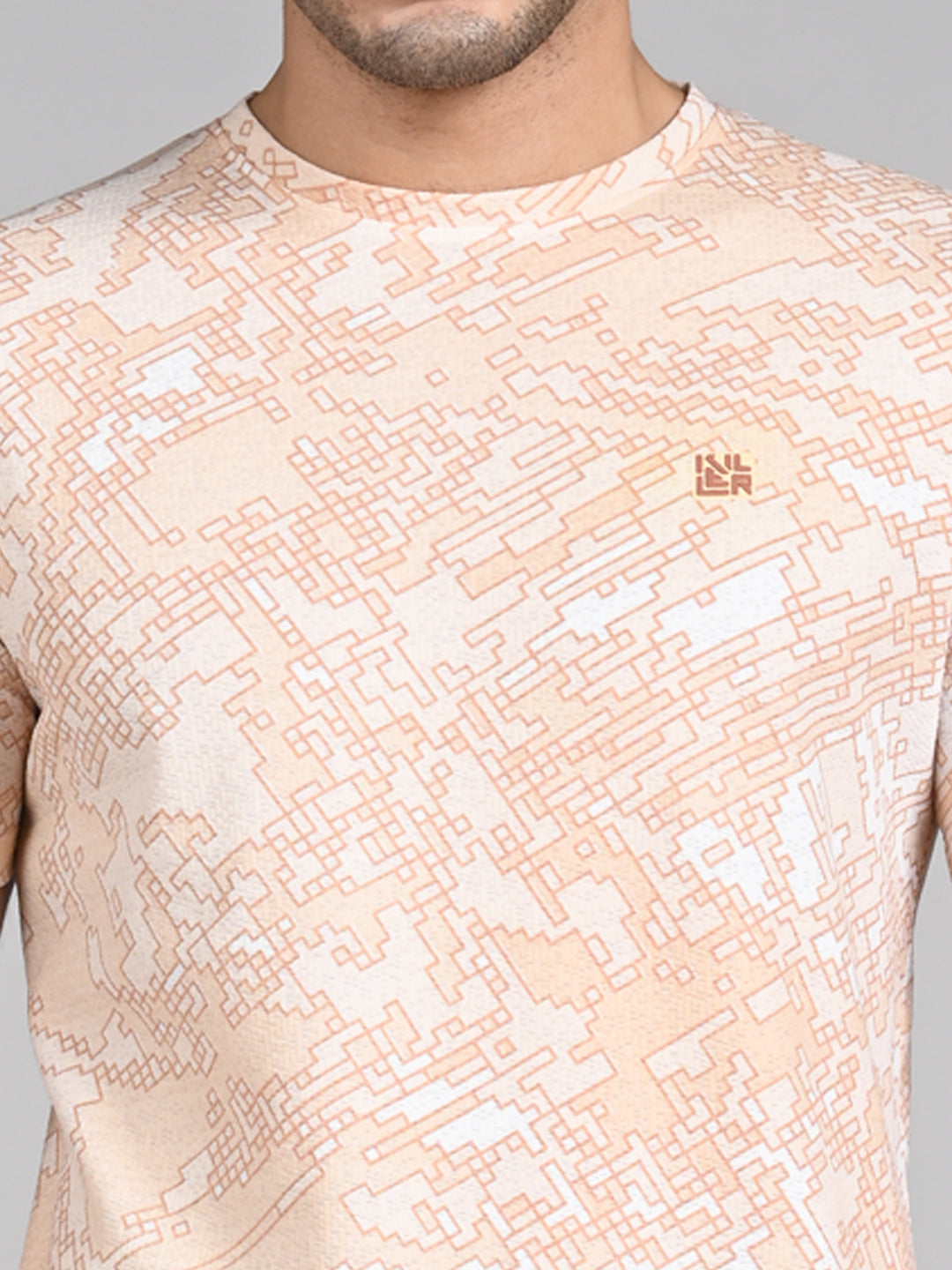 Killer Men Peach Printed Round Neck T-Shirts