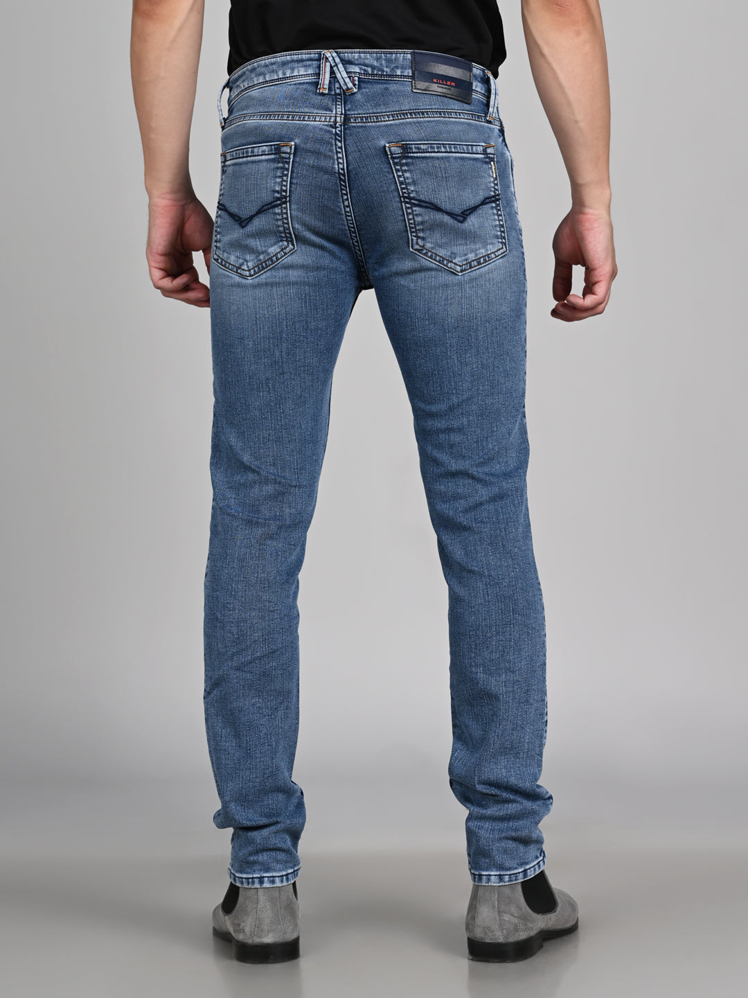 Killer Men Light Blue Solid Slim Fit Jeans