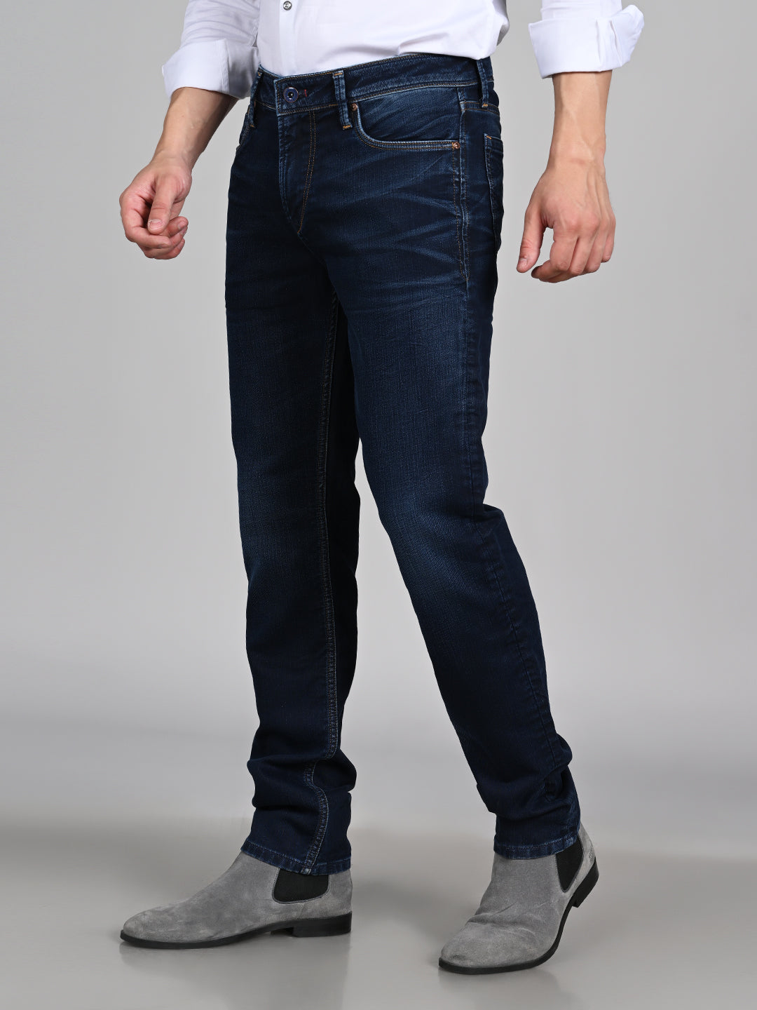 Killer Men Dark Blue Solid Slim Fit Jeans