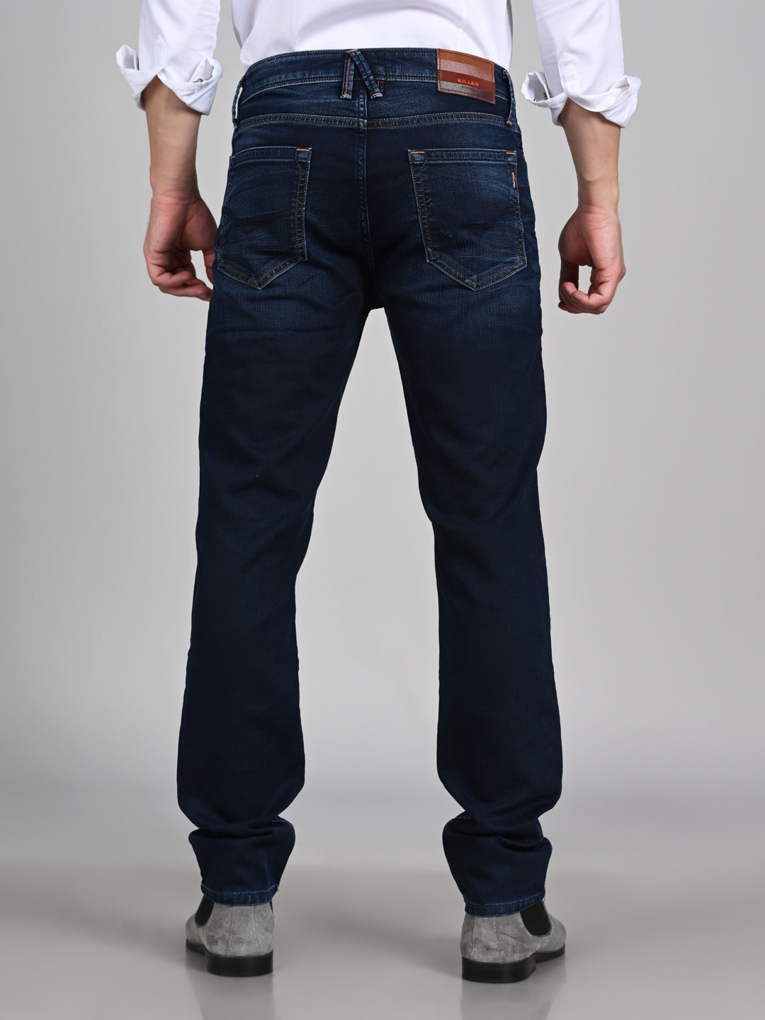 Killer Men Dark Blue Solid Slim Fit Jeans