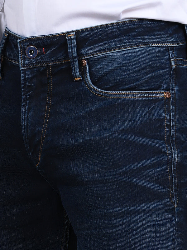 Killer Men Dark Blue Solid Slim Fit Jeans