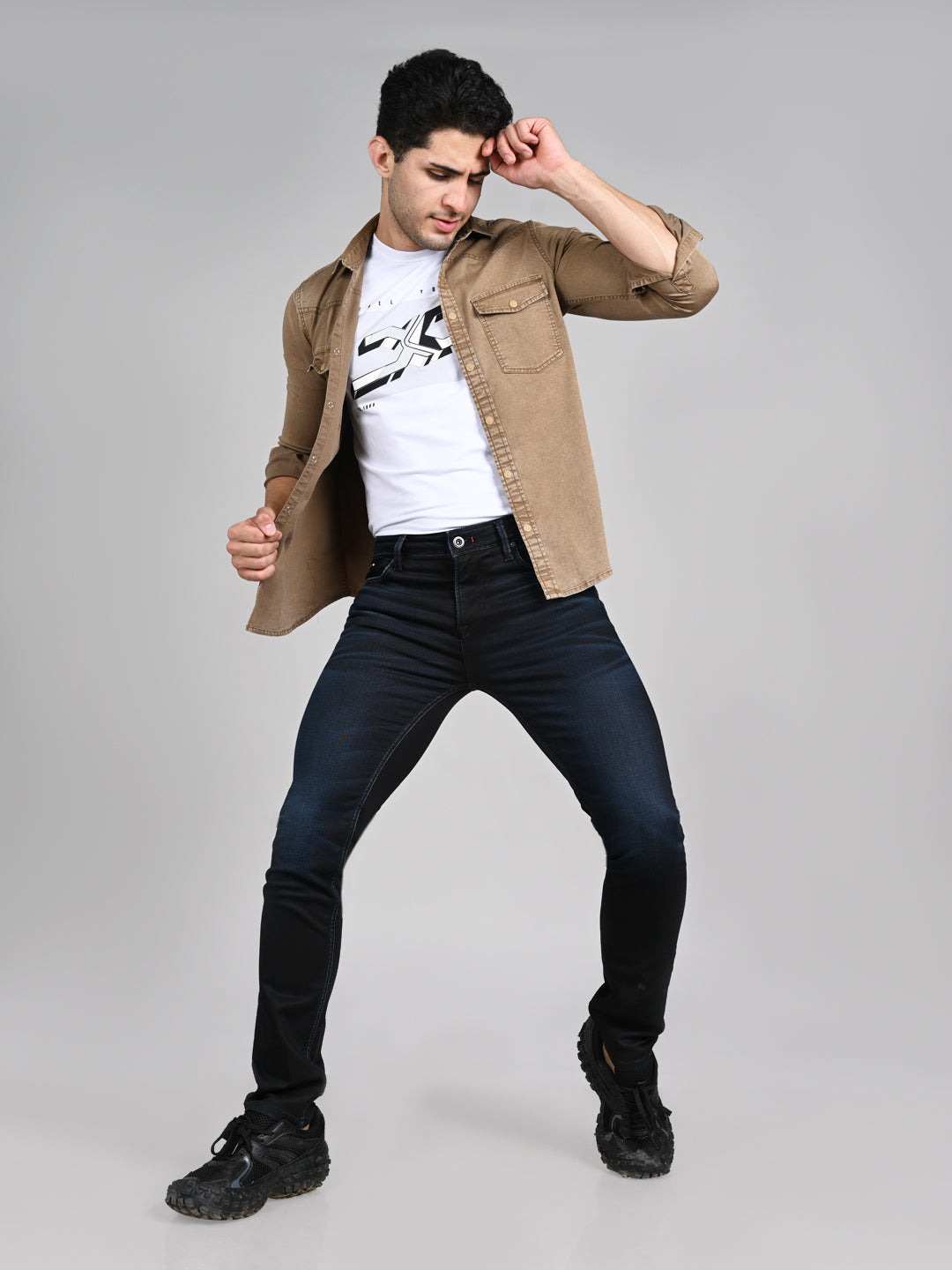 Killer Men Dark Blue Solid Slim Fit Jeans