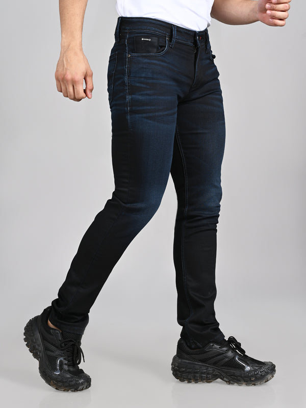Killer Men Dark Blue Solid Slim Fit Jeans