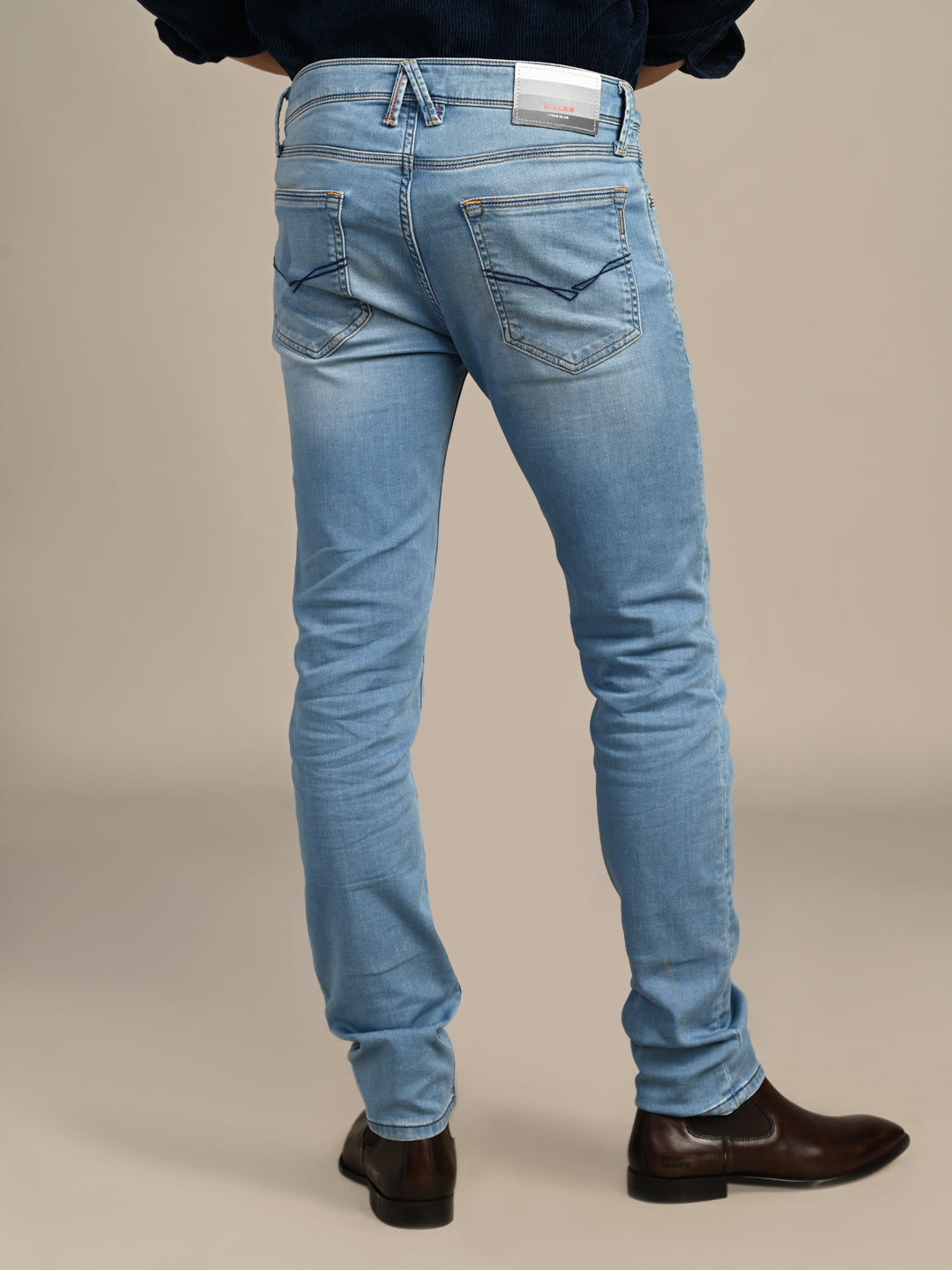 Killer Men Light Blue Solid Slim Fit Jeans