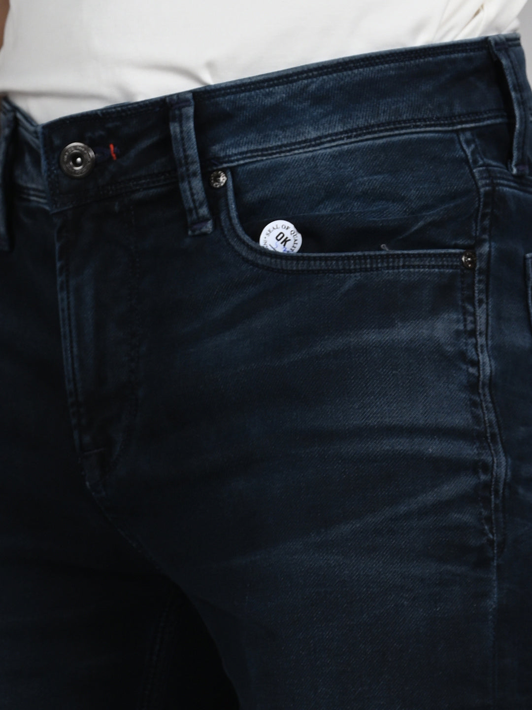 Killer Men Dark Blue Solid Slim Fit Jeans