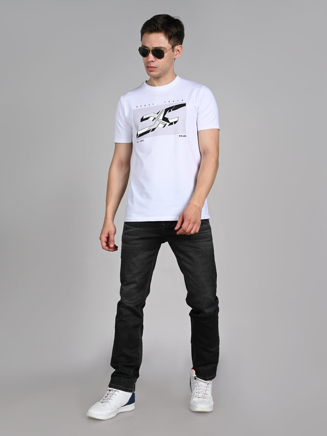 Killer Men Dark Grey Solid Slim Fit Jeans