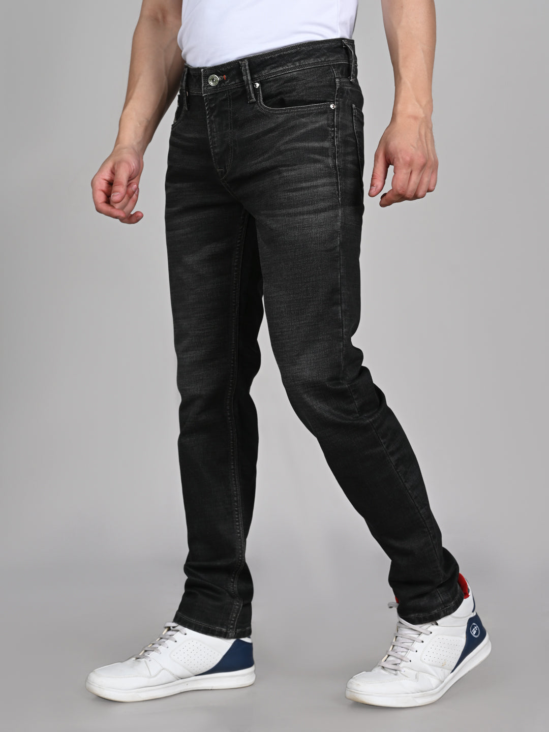 Killer Men Dark Grey Solid Slim Fit Jeans