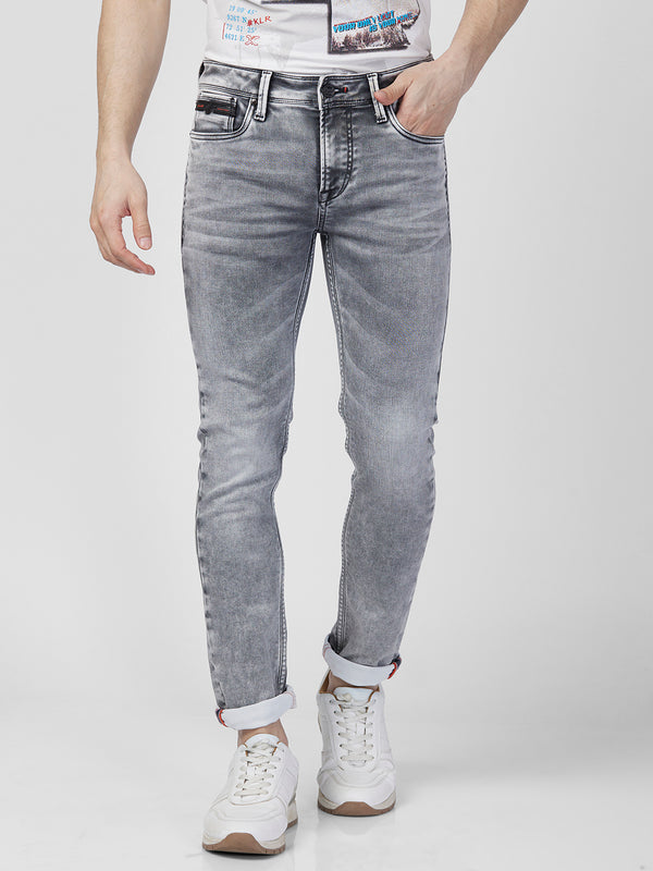 Killer Men Light Grey Solid Slim Fit Jeans