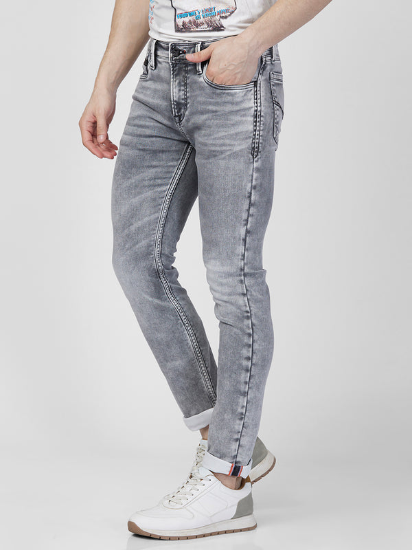 Killer Men Light Grey Solid Slim Fit Jeans