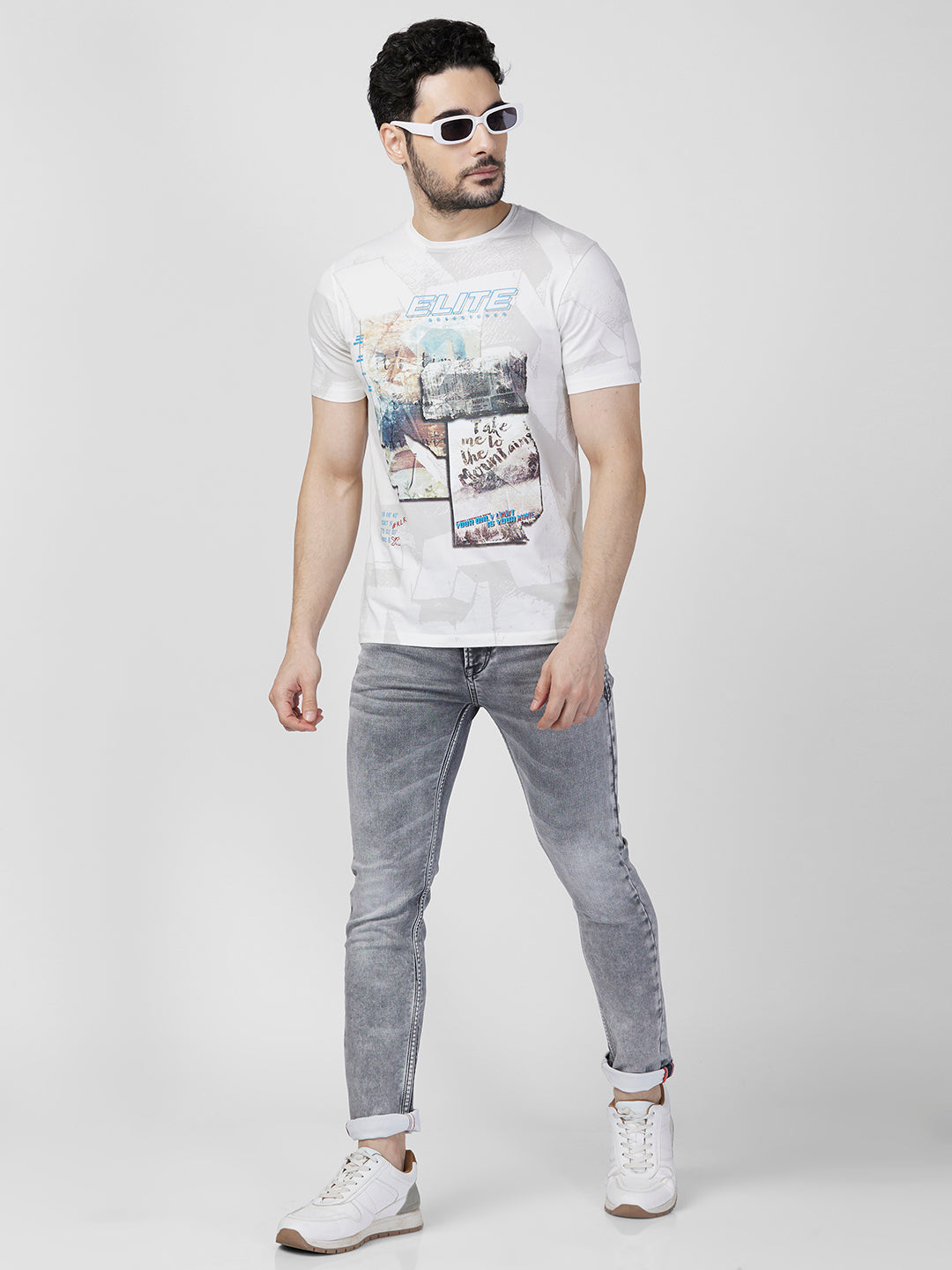 Killer Men Light Grey Solid Slim Fit Jeans