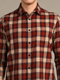 Killer Men Rust Checks Slim Fit Shirts