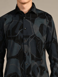Killer Men Teal Printed Slim Fit Shirts