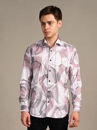 Killer Men Pink Printed Slim Fit Shirts