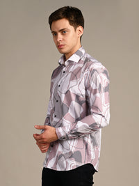Killer Men Pink Printed Slim Fit Shirts