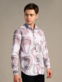 Killer Men Pink Printed Slim Fit Shirts