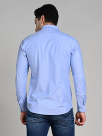 Killer Men Blue Solid Slim Fit Shirts