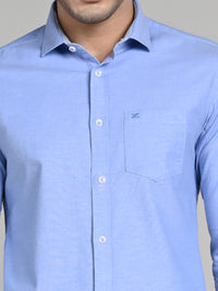 Killer Men Blue Solid Slim Fit Shirts