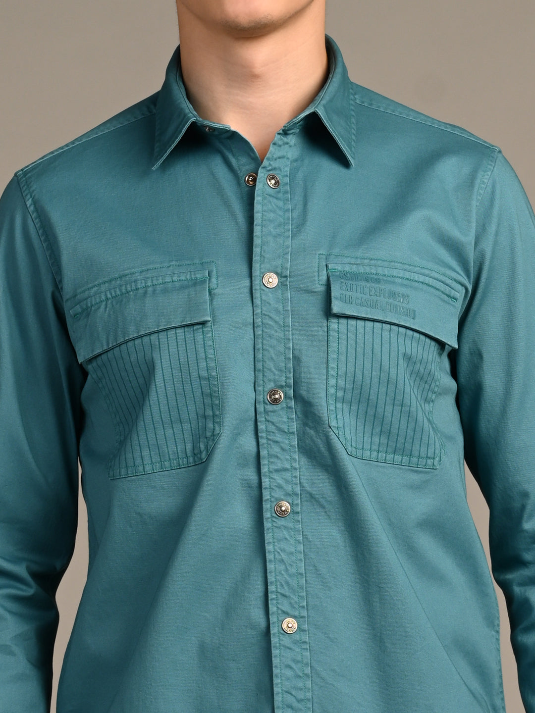 Killer Men Green Solid Straight Fit Shirts