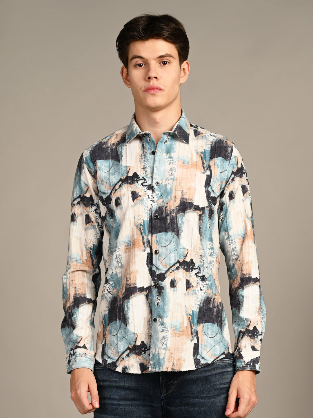 Killer Men Off White Printed Straight Fit Shirts