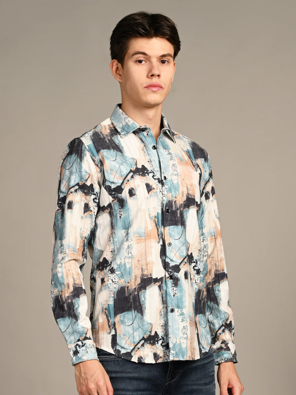 Killer Men Off White Printed Straight Fit Shirts
