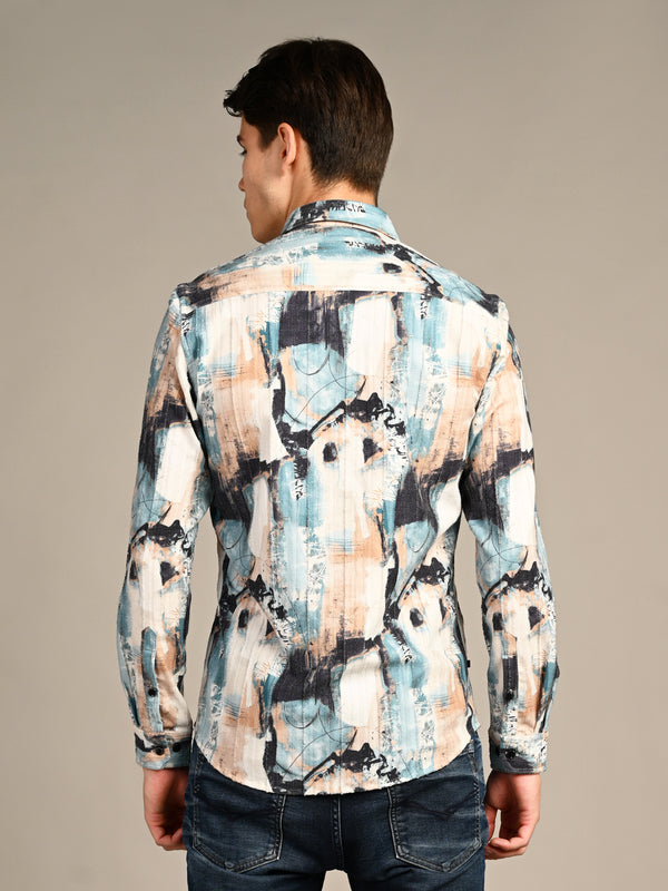 Killer Men Off White Printed Straight Fit Shirts