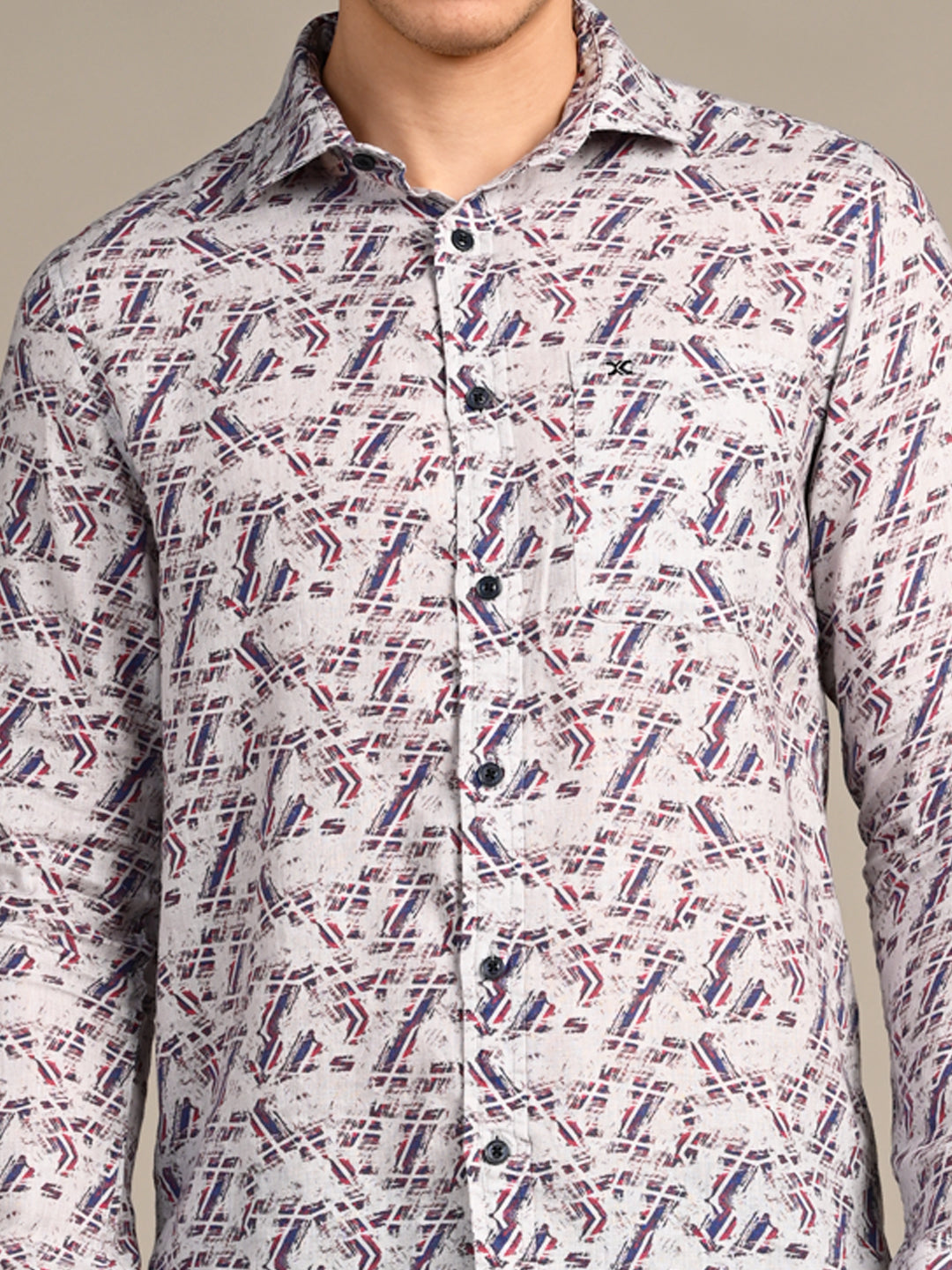 Killer Men Maroon Printed Straight Fit Shirts