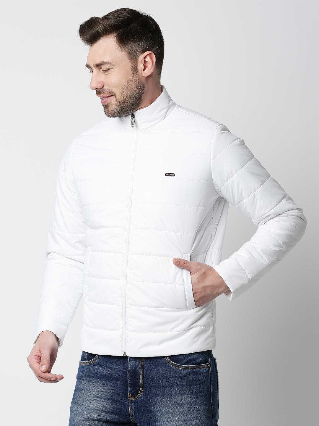 White High Neck With Jeans Buy White High Neck Jackets For Men