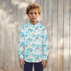 Kid's Blue Regular Fit Printed Shirts