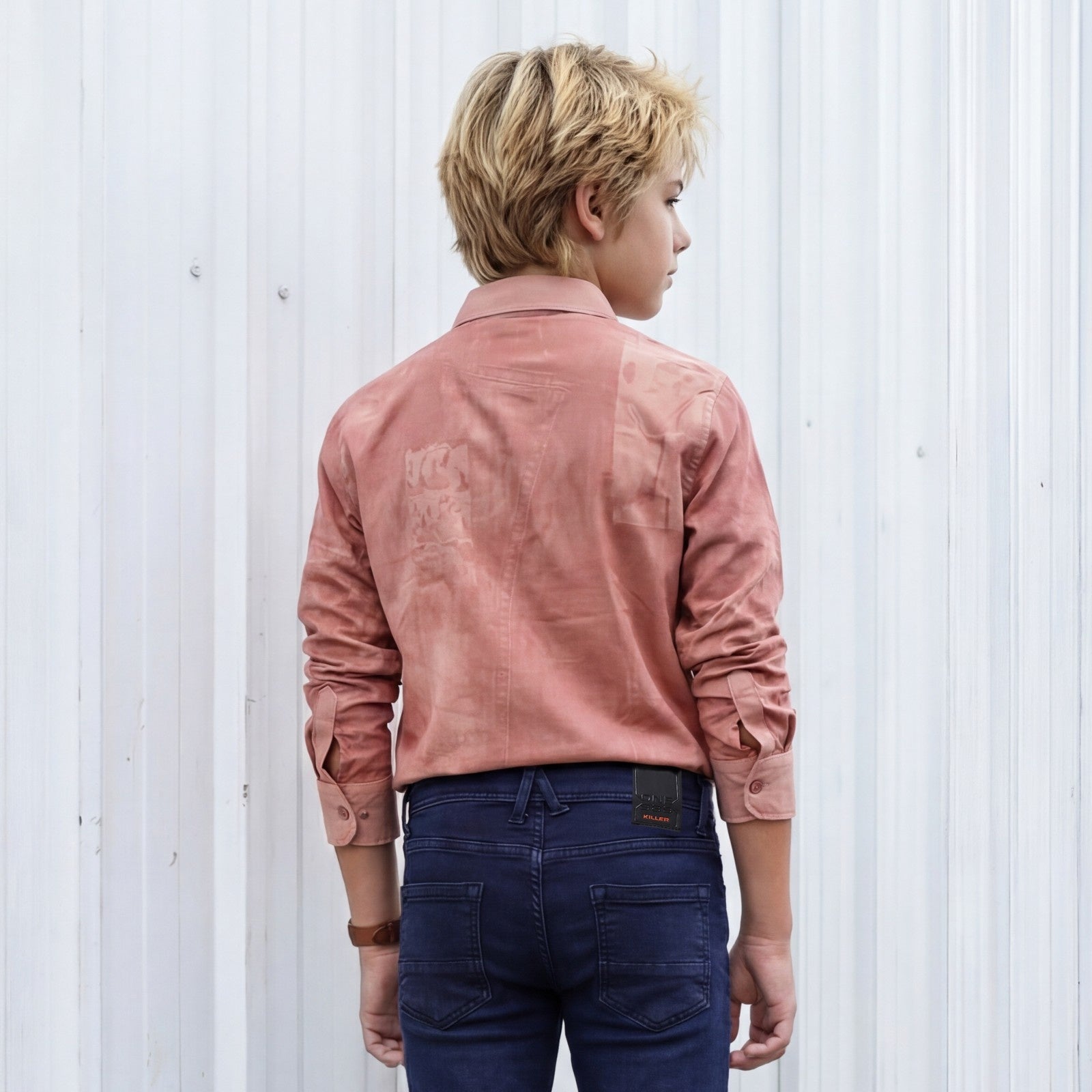 Kid's Peach Regular Fit Shirts