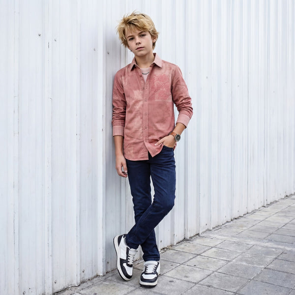 Kid's Peach Regular Fit Shirts