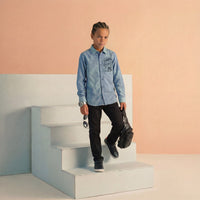 Kid's Light Blue Regular Fit Shirts