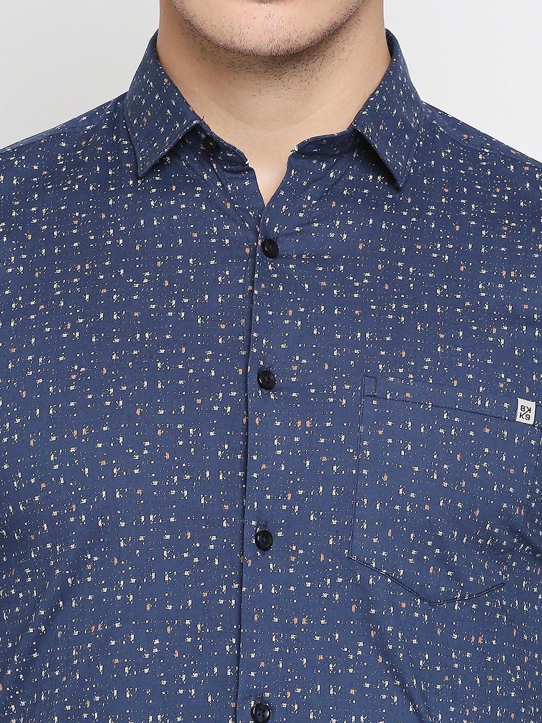Killer Slim Fit Printed Navy Shirts