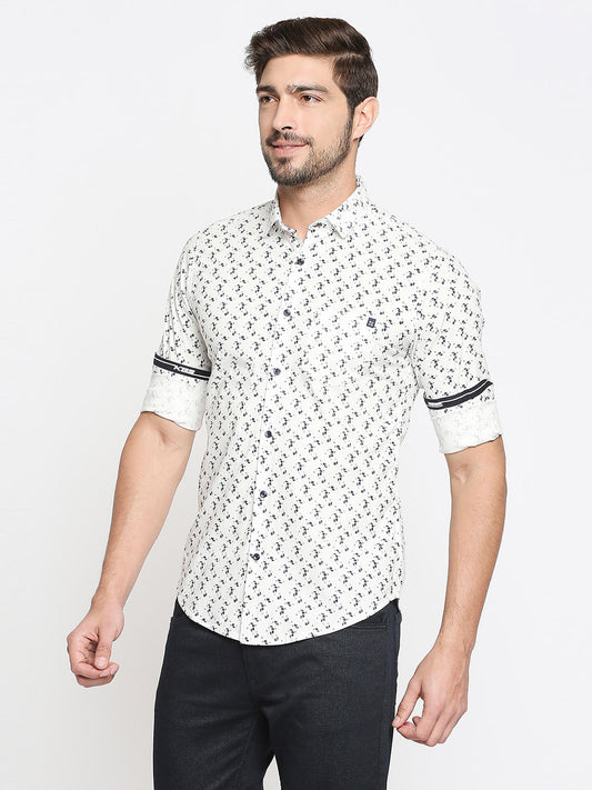 Killer Slim Fit Printed Blue Shirts