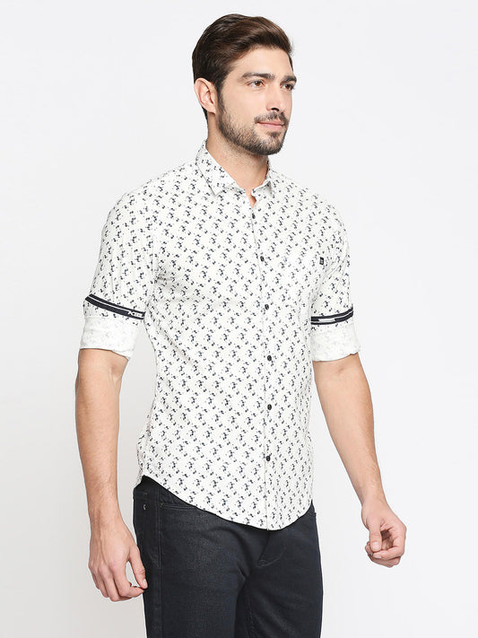 Killer Slim Fit Printed Blue Shirts