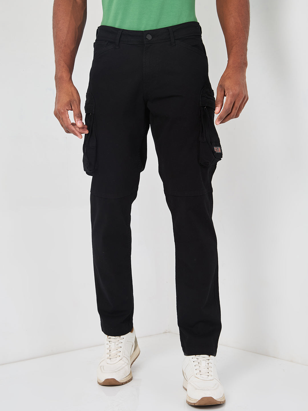 Killer Men Black Solid Cargo