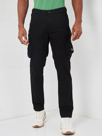 Killer Men Black Solid Cargo