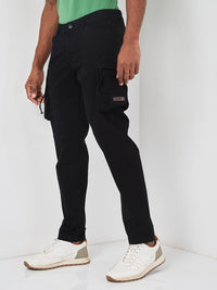 Killer Men Black Solid Cargo